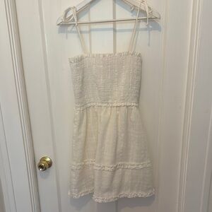 White smocked summer dress